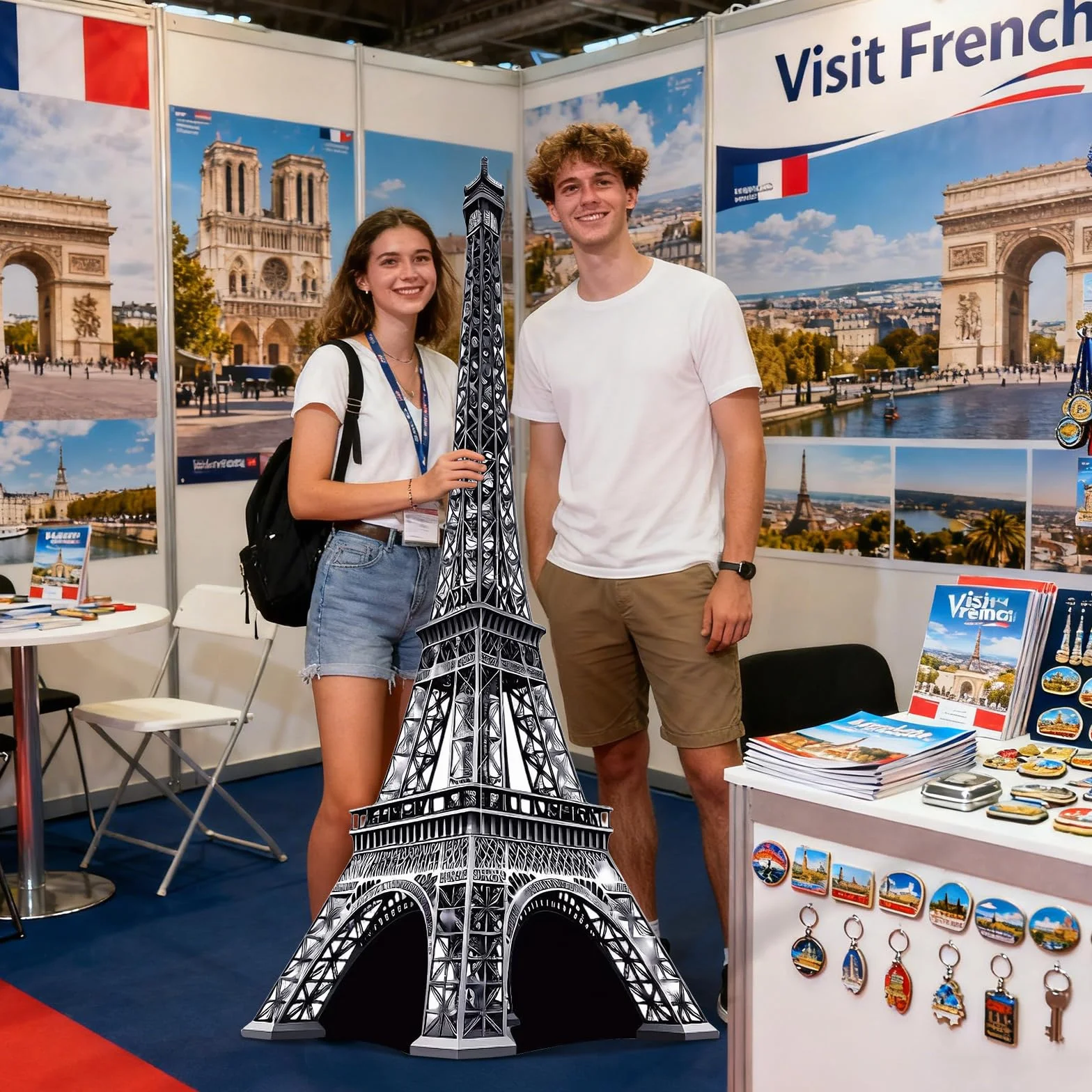 Tour Eiffel 3D 1,8 m Découpe carton Taille réelle Accessoire cabine photo Panneau fête anniversaire France