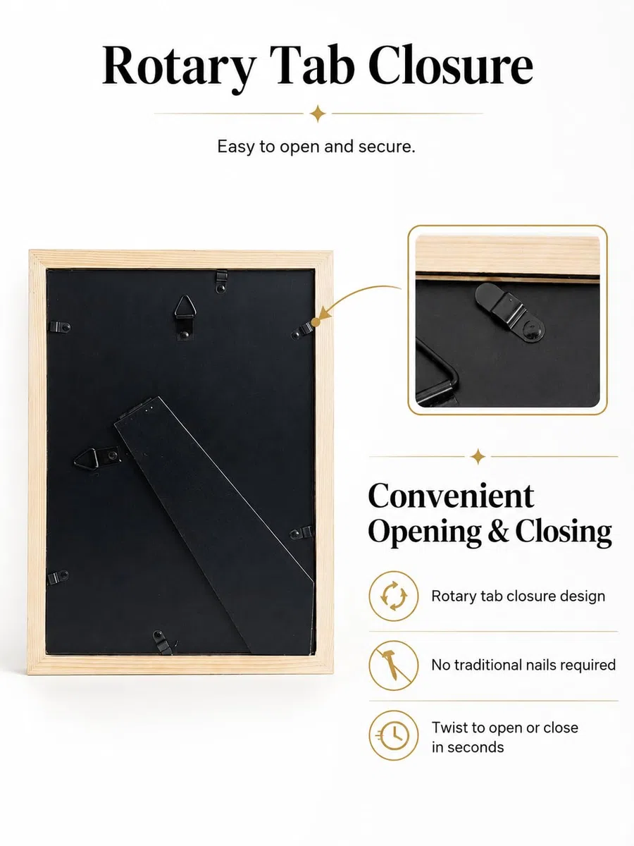 Cadre pour médaille 9x13 inch, Noir, façade en Verre | Présente une médaille dans un cadre sobre avec façade en verre, à poser ou à accrocher
