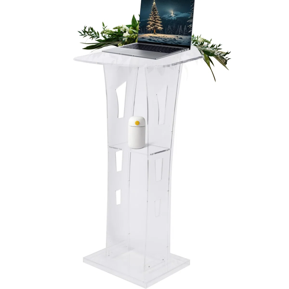 L'acrylique Transparent Podium Chaire Pupitre de L'église avec étagère de Rangement pour L'église, Salle de Classe, Bureau, Restaurants