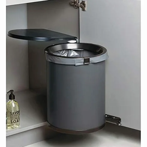 Poubelle de porte pivotante à ouverture automatique 30 L Anthracite/Noir 320 mm 430 mm