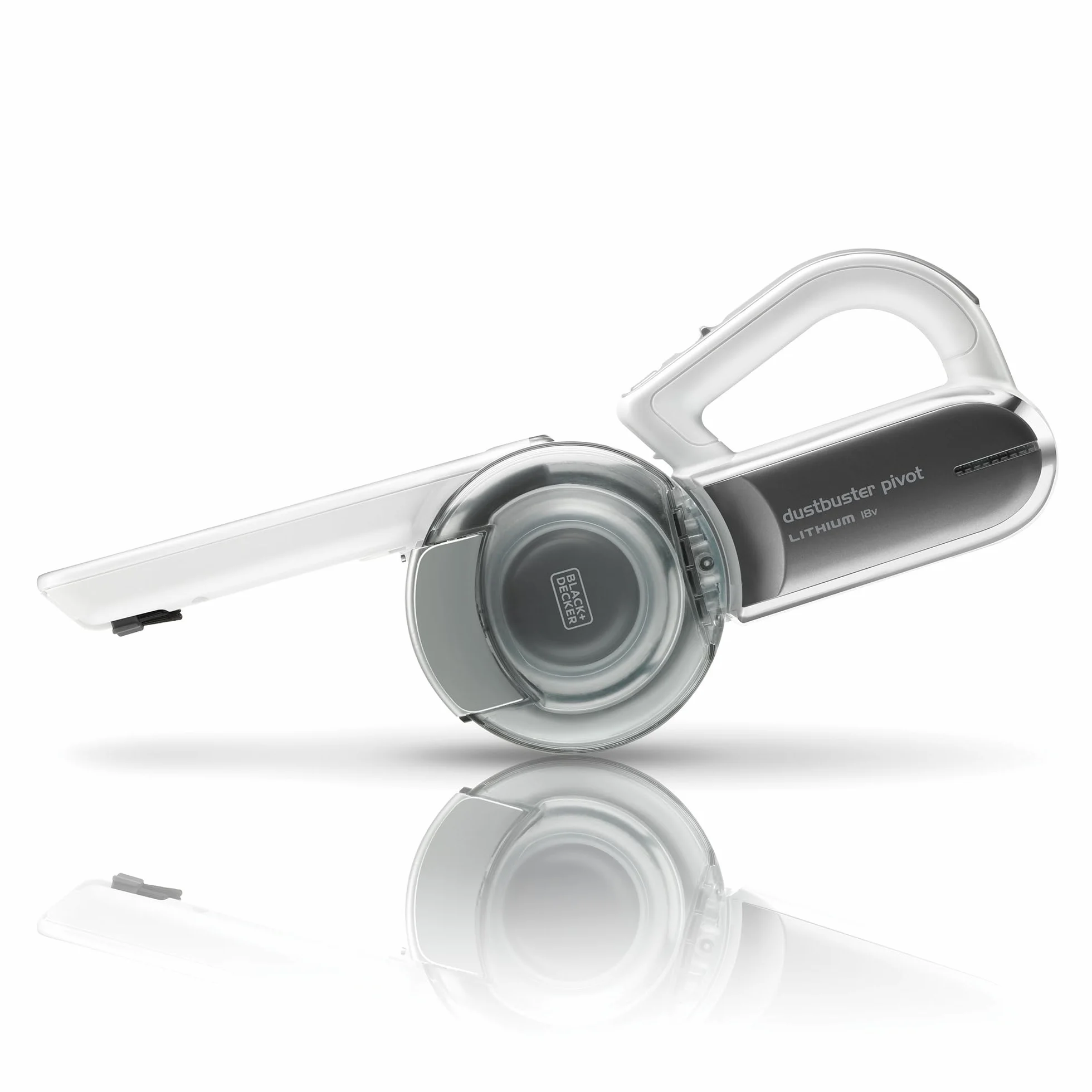 BLACK+DECKER Aspirateur à Main sans Fil 18 V avec tête pivotante, 8 Positions de Nettoyage, Station de Charge et Accessoires, PV1820L-QW
