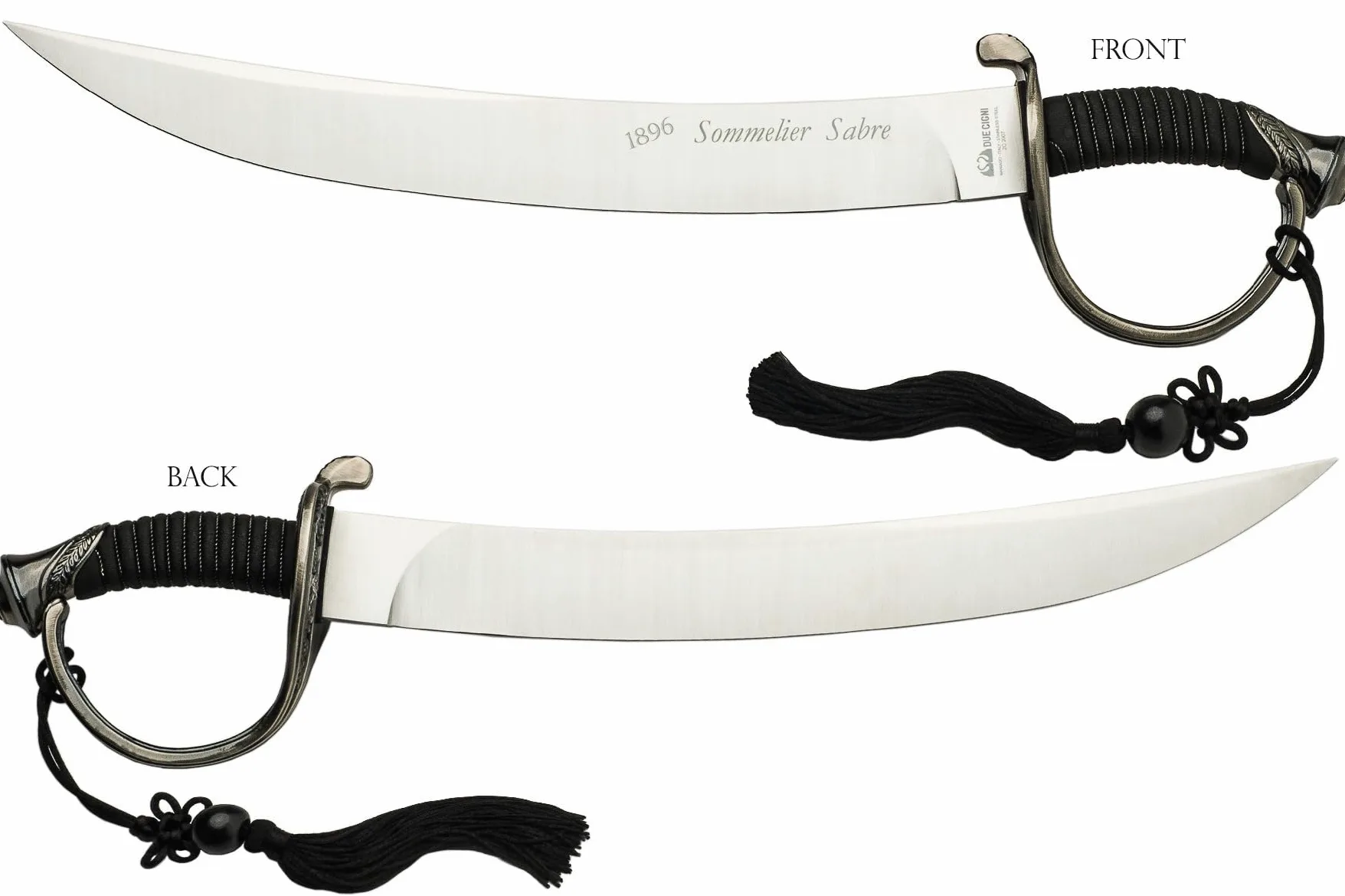 Due Cigni - sabre du Sommelier 1896 couleur lame inox