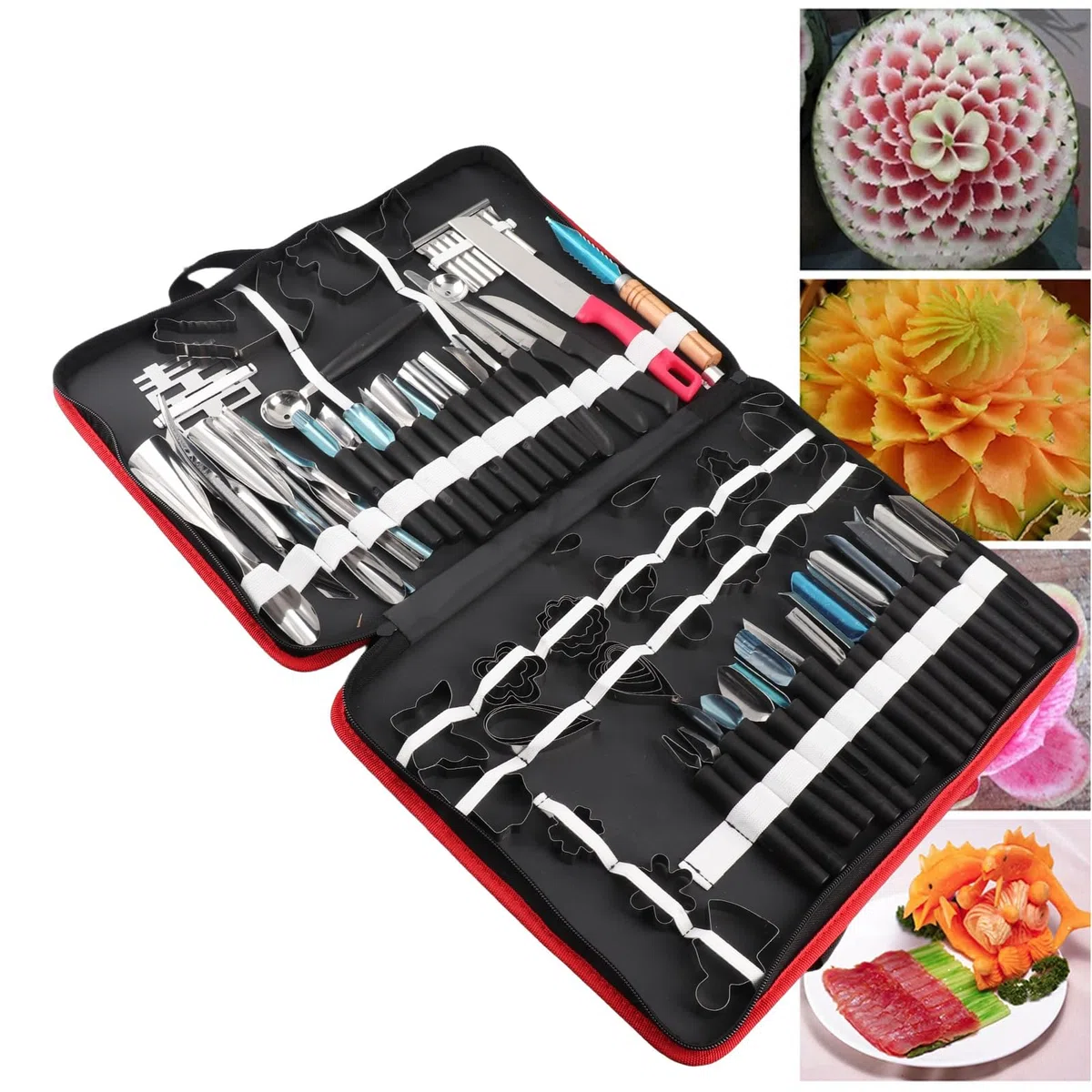 Trousse D'outils D'épluchage de Sculpture Culinaire de Fruits de Légumes, 80 Pièces/ensemble D'outils de Modélisation de Sculpture de Cuisine pour la Garniture de Fruits et de Légumes