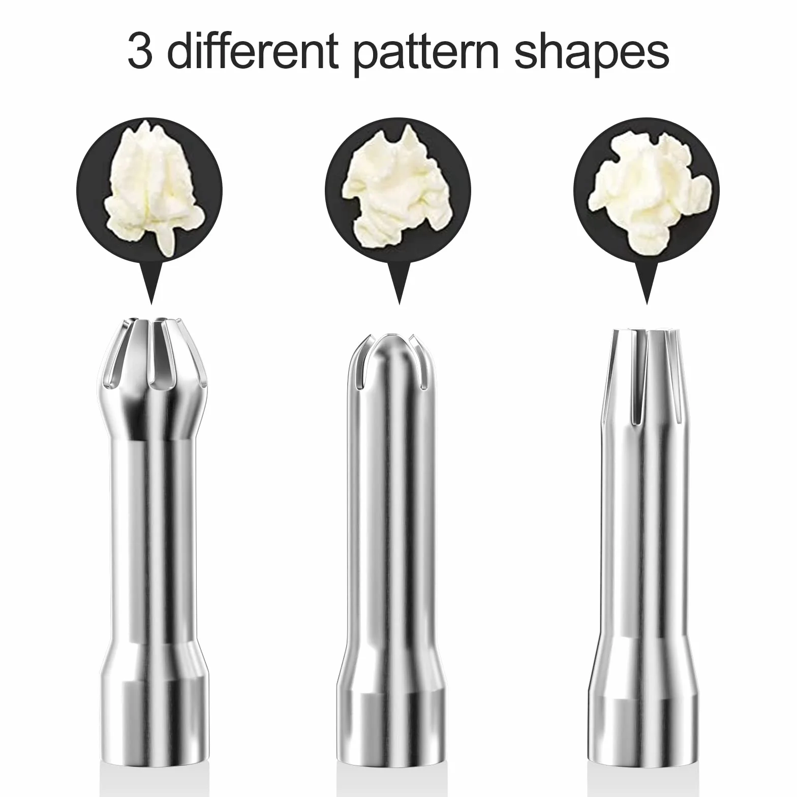 Fousenuk 500ml Siphon Chantilly, Siphon à Crème en Aluminium avec 3 Douilles en Acier Inoxydable et 1 Brosse de Nettoyage pour Décoration Gâteaux d'anniversaire Pâtisserie Crème Glacée et Desserts