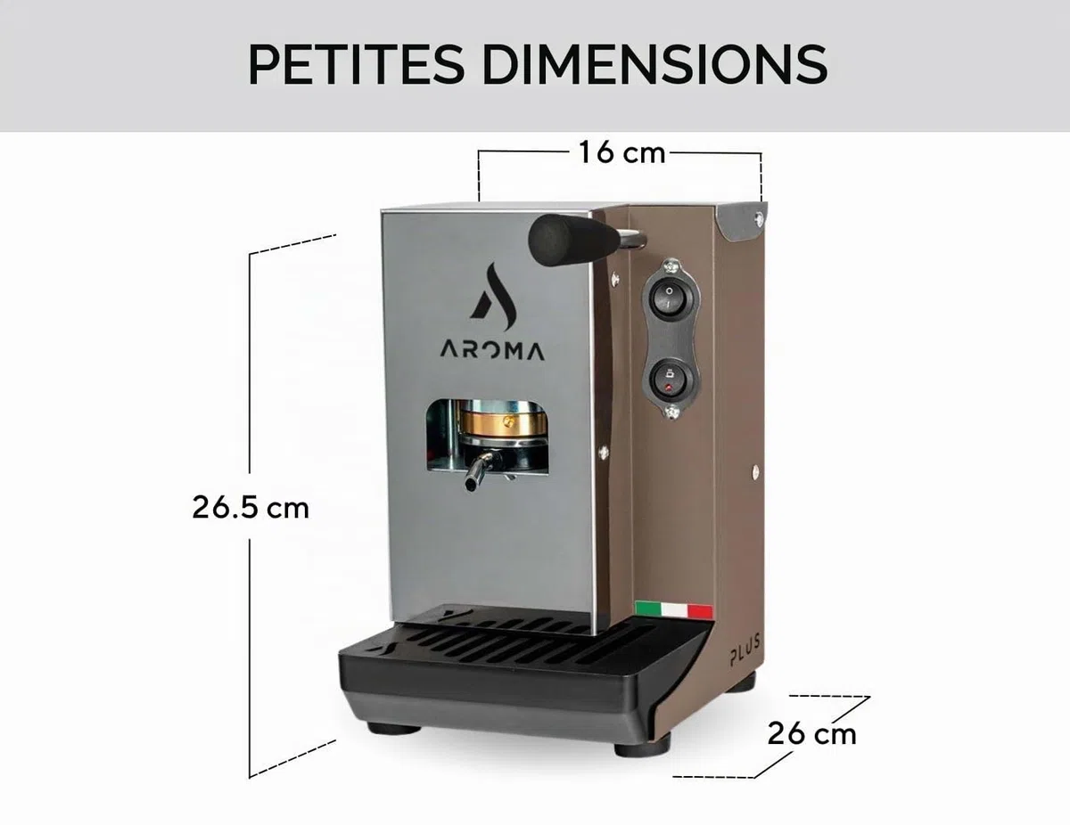 aroma Plus Basic Machine à café dosettes 44 mm Taupe