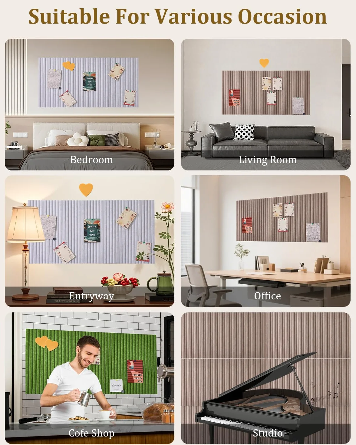 Tableau d'affichage décoratif en feutre orange 120 x 80 cm 0,9 cm épaisseur pliable