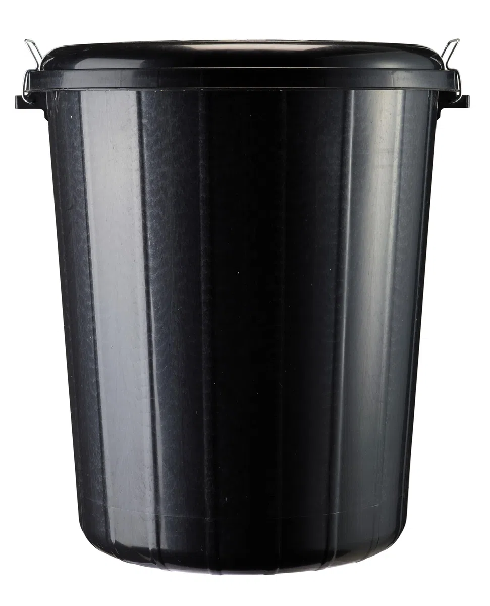 ROSSIGNOL Poubelle de rue avec couvercle. Capacité 85L, Système de verrouillage, Poubelle grande contenance, Idéal pour les déchets extérieurs RONDO