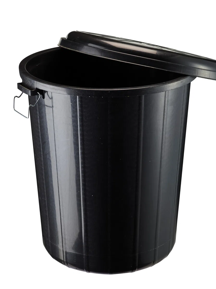 ROSSIGNOL Poubelle de rue avec couvercle. Capacité 85L, Système de verrouillage, Poubelle grande contenance, Idéal pour les déchets extérieurs RONDO