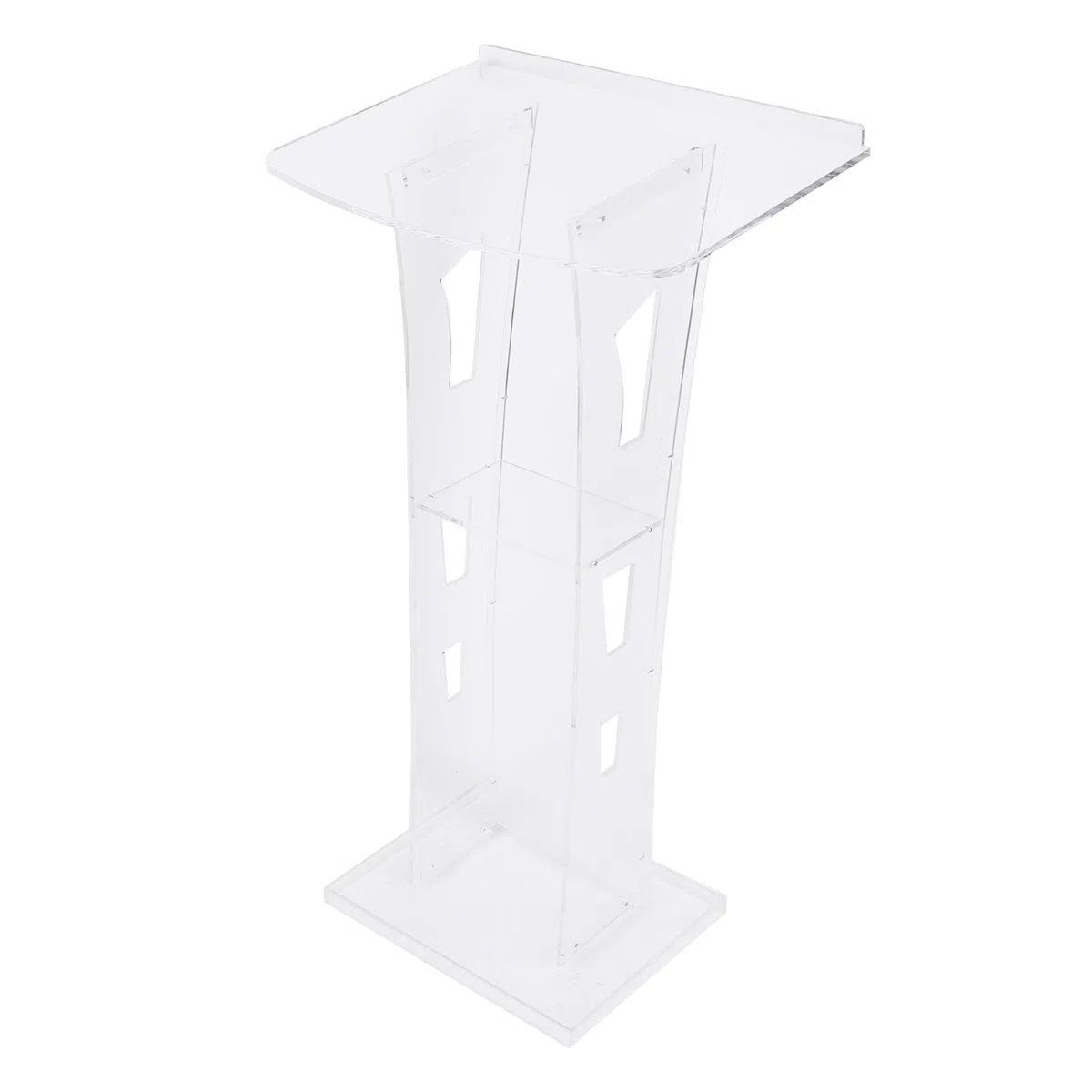 L'acrylique Transparent Podium Chaire Pupitre de L'église avec étagère de Rangement pour L'église, Salle de Classe, Bureau, Restaurants