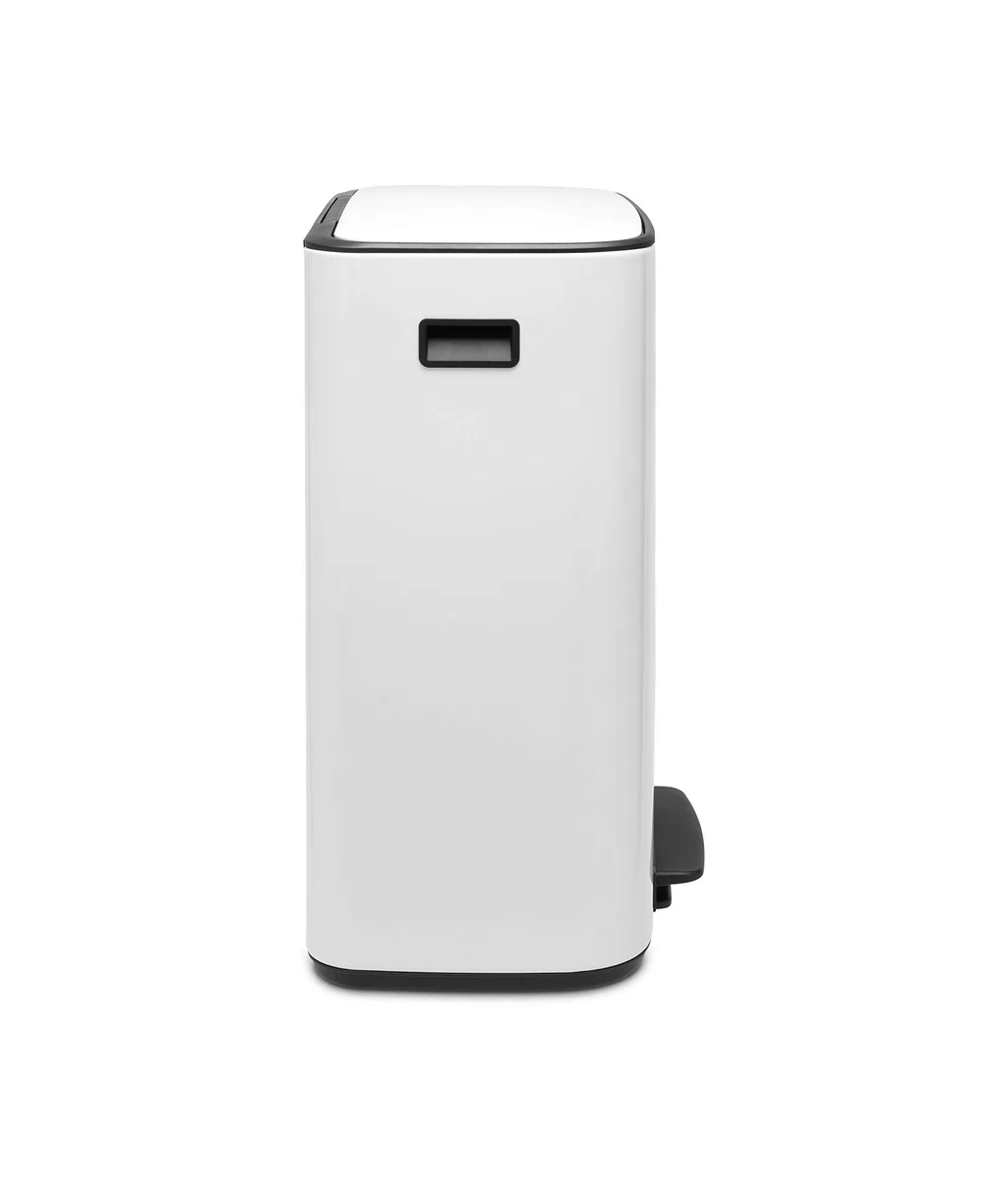Brabantia - 211447 - Poubelle à pédale Bo, Avec 2 seaux intérieurs, Blanc, 2 x 30 L