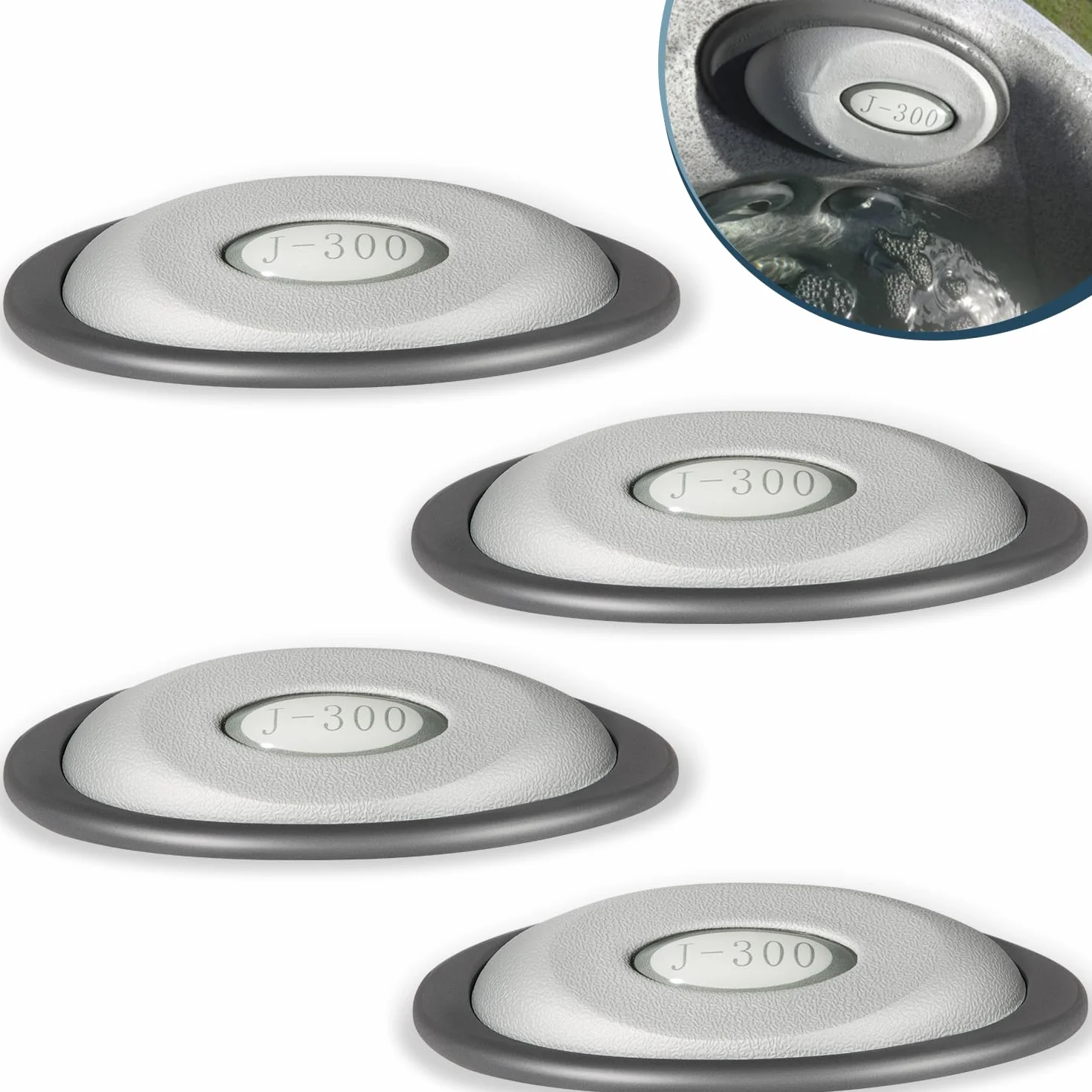Lot de 4 Coussins Ovales + Support Arrière pour Jacuzzi J-300 Series Hot Tubs & Spas (2014-2018)