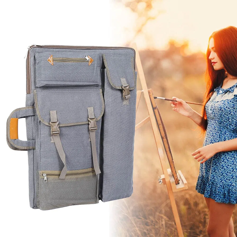 Sac De Tableau De Croquis en Tissu Canva avec Poches, Usse Plahe Dessin, Sac De Transport Beaux Arts