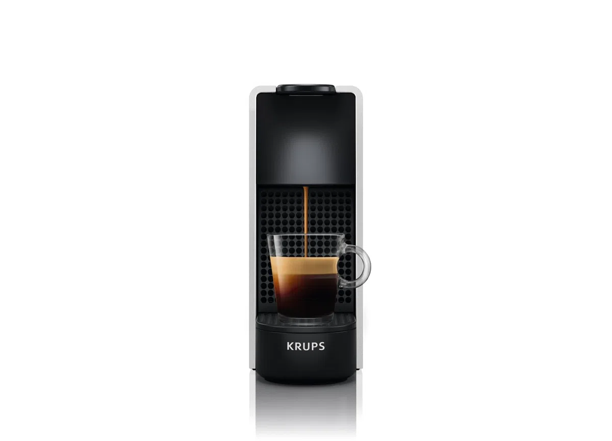 Nespresso Krups Machine à Café Essenza Mini Blanche, 19 Bars + Kit de Bienvenue, Design Compact, Expresso et Lungo, Arrêt Automatique, YY2912FD