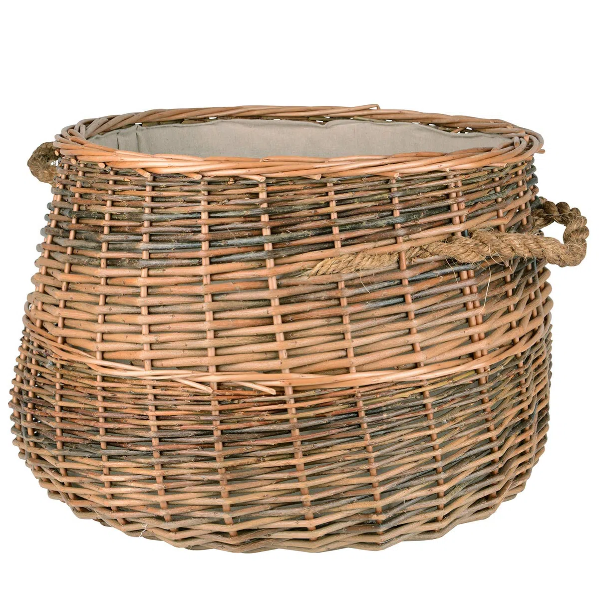RM Design Panier en osier pour bois de chauffage Panier à linge ou décoration Diamètre 50 cm
