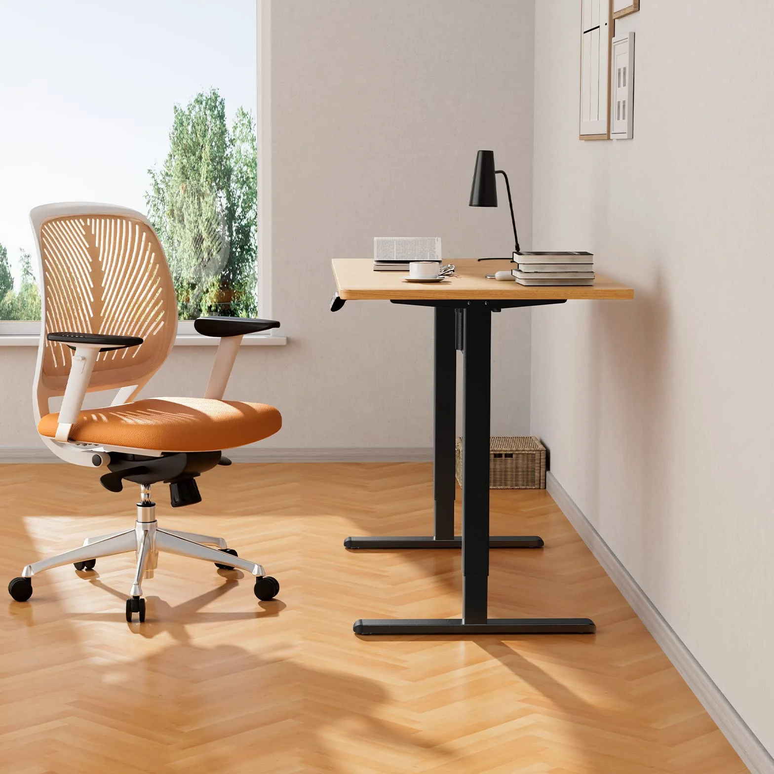 ErGear Bureau Assis Debout Électrique,Cadre Bureau Assis Debout avec 4 mémoires de contrôle jusqu'à 118cm, Cadre Seulement