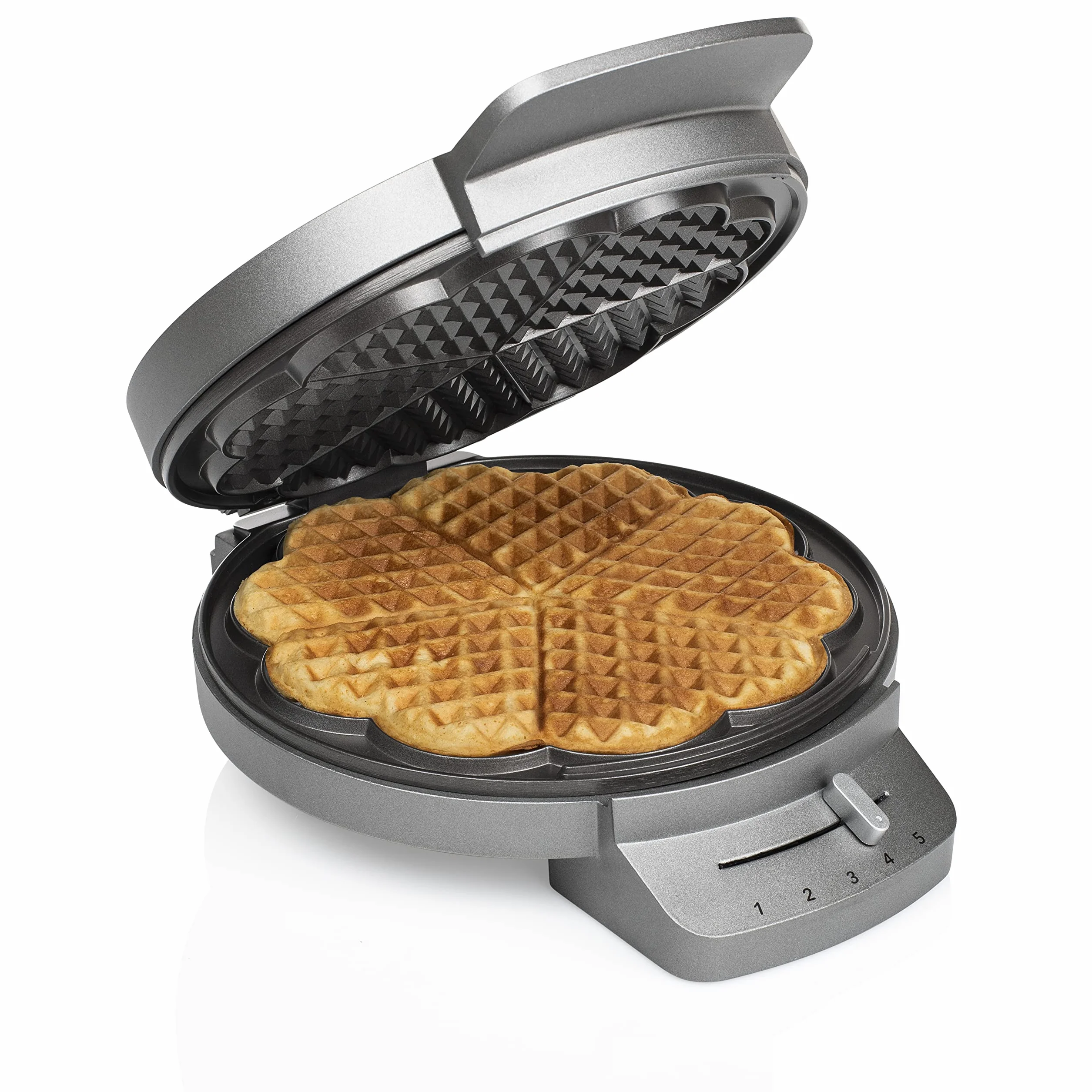 Princess Gaufrier Deluxe - 5 gaufres en forme de coeur - Thermostat réglable - Nettoyage facile - Utilisation sûre - 1 200 W - 132380