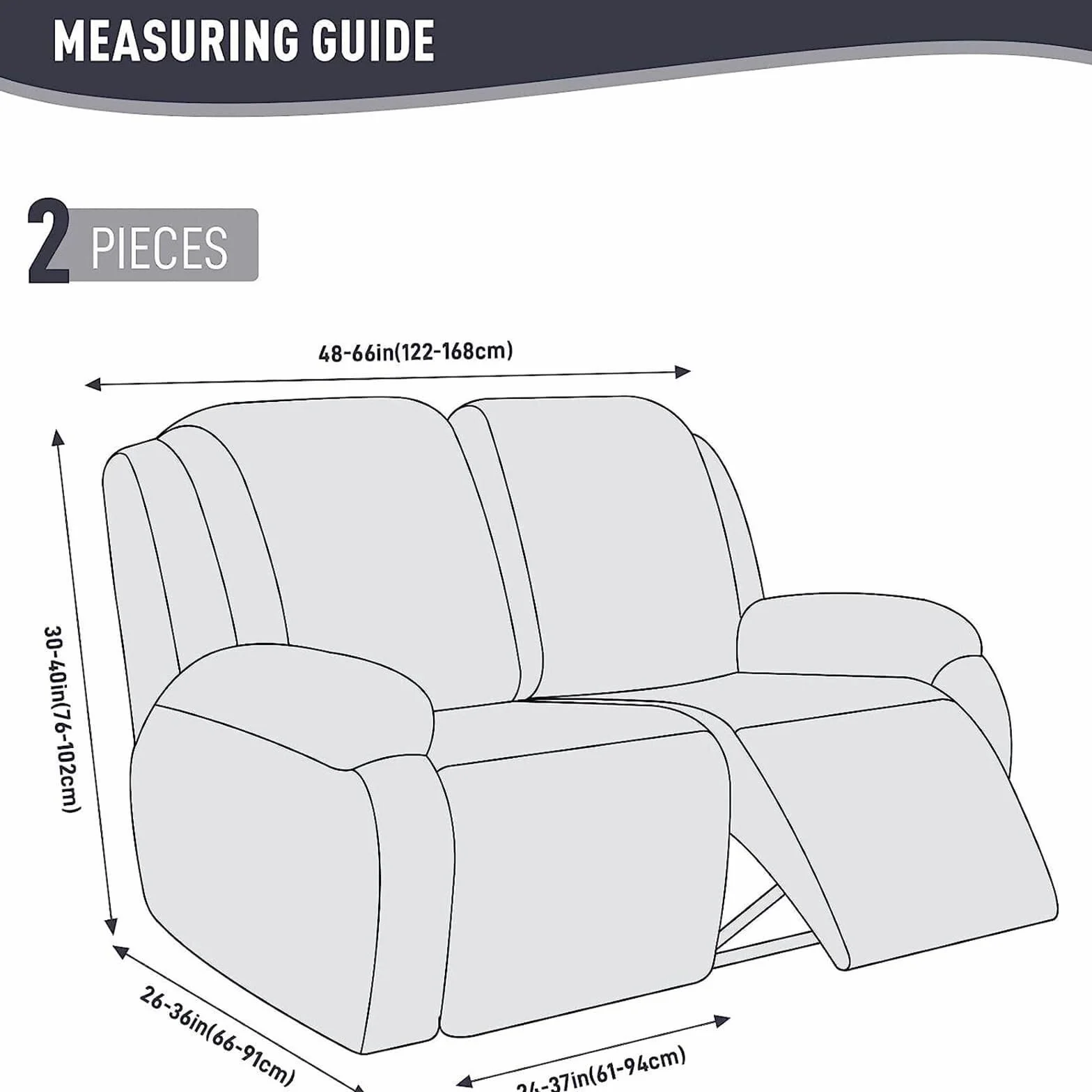 Housse de Fauteuil inclinable 3-Posti, Extensible, avec Poches, Grigio Chiaro