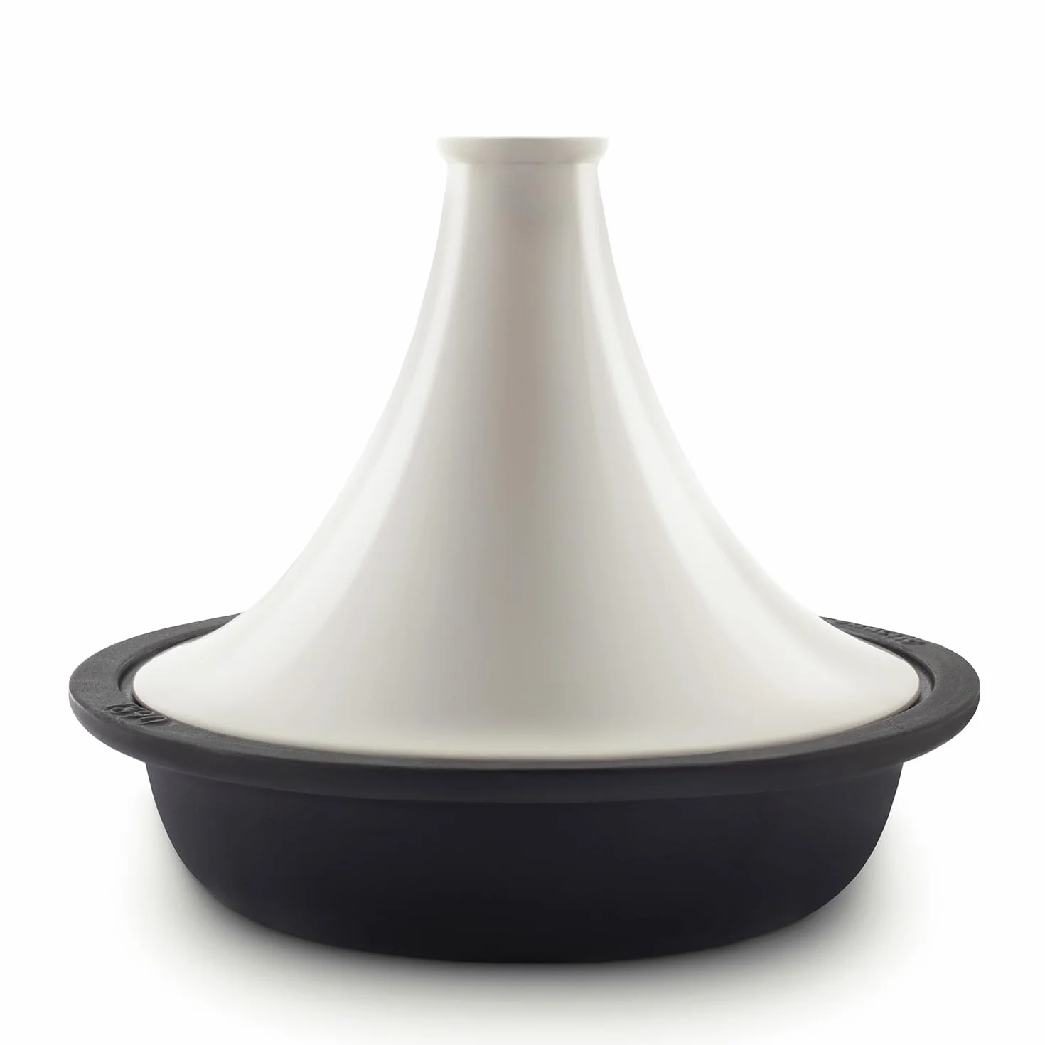Tajine Induction Tous Feux en fonte émaillée ASILAH, Bol en fonte, Couvercle en céramique, Tajines et Couscous, Capacité 2,5 L, Beige
