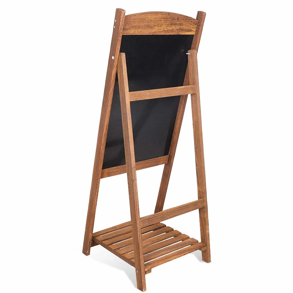 UNHO Panneau Publicitaire sur Pied Tableau Noir Magnétique Bois 110x44cm Vintage pour Restaurant Café Bar