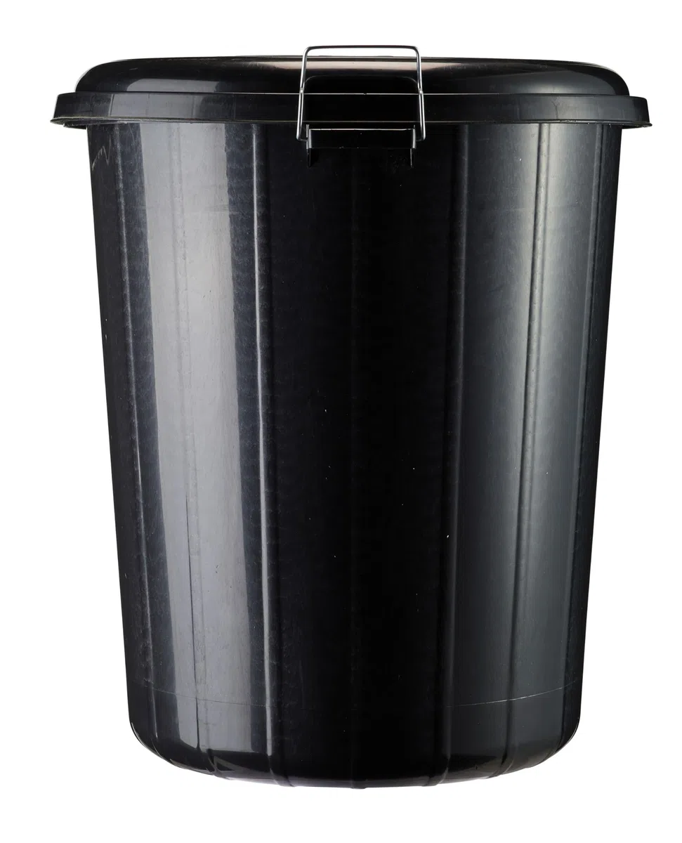ROSSIGNOL Poubelle de rue avec couvercle. Capacité 85L, Système de verrouillage, Poubelle grande contenance, Idéal pour les déchets extérieurs RONDO