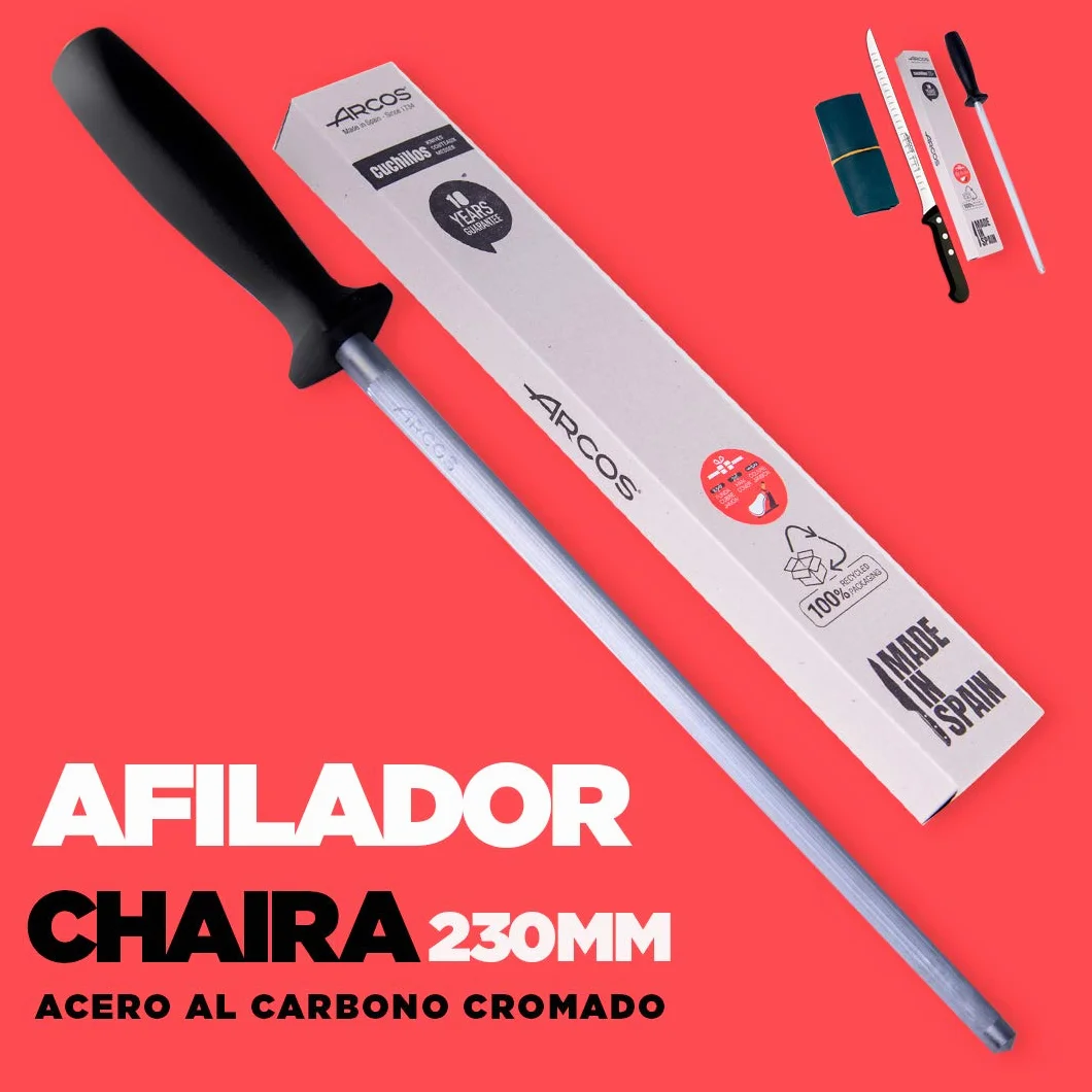 Arcos | Ensemble de 3 couteaux à jambon | Couteau à jambon en acier inoxydable Nitrum, affûteur et étui | Set de couteaux à jambon | Couteau à jambon professionnel | Écologique | Fabriqué en Espagne