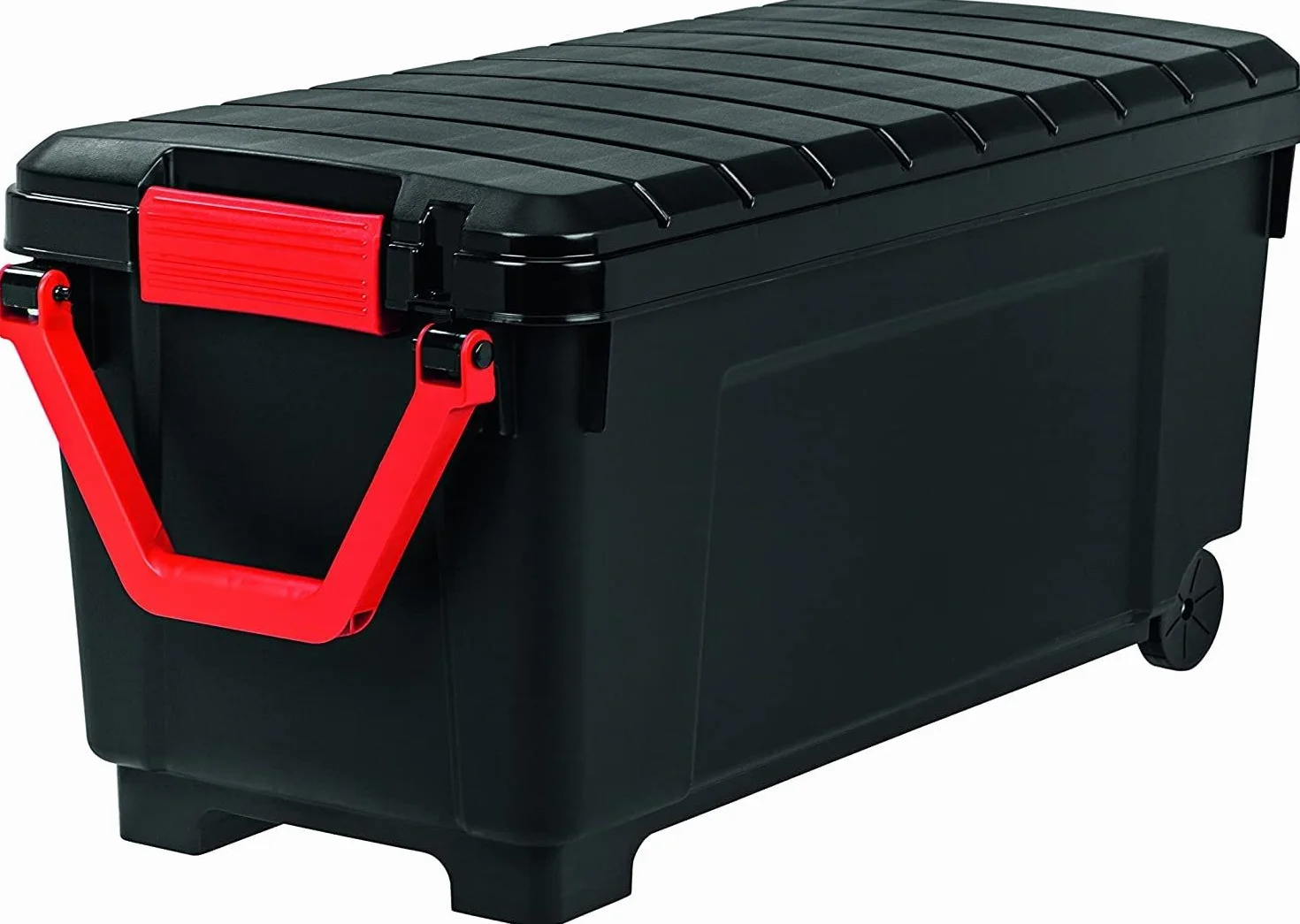 Iris Ohyama Boîte de rangement plastique 170L Empilable Roues Noir SIA-1000