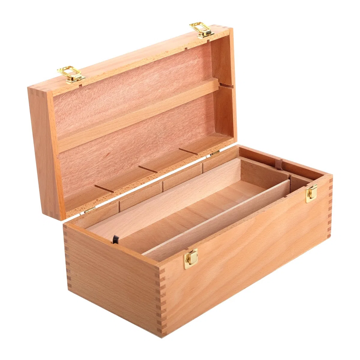 Art-Star Boîte à ustensiles | 40 cm, Bois de hêtre | boîte à pinceaux, boîte à Peinture, Coffret dartiste en Bois, de Rangement, boîte de tri, à Couture, à Outils