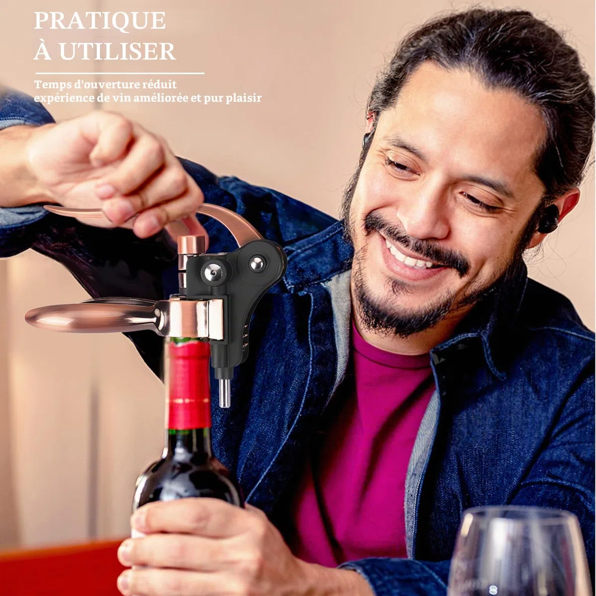 Ensemble ouvre Bouteille de vin dans Une boîte Cadeau en Bois,ouvre Bouteille vin de Luxe,Ensembles d'accessoires pour vin,Set de Sommelier avec Tire-Bouchon (Antike kiste1)