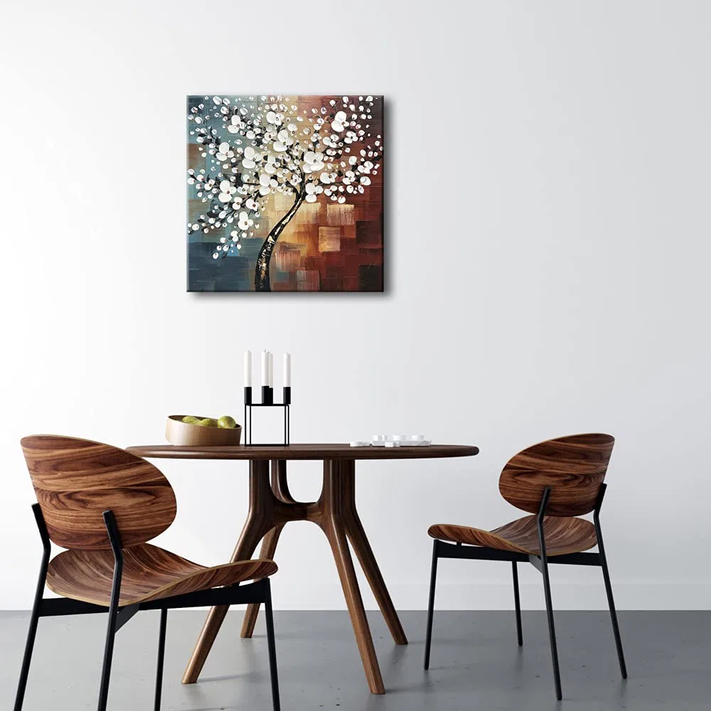Wieco Art - UK -FL1089-6060 - Morning Glory - Peinture à l'huile sur toile peinte à la main - Motif floral - pour décoration murale