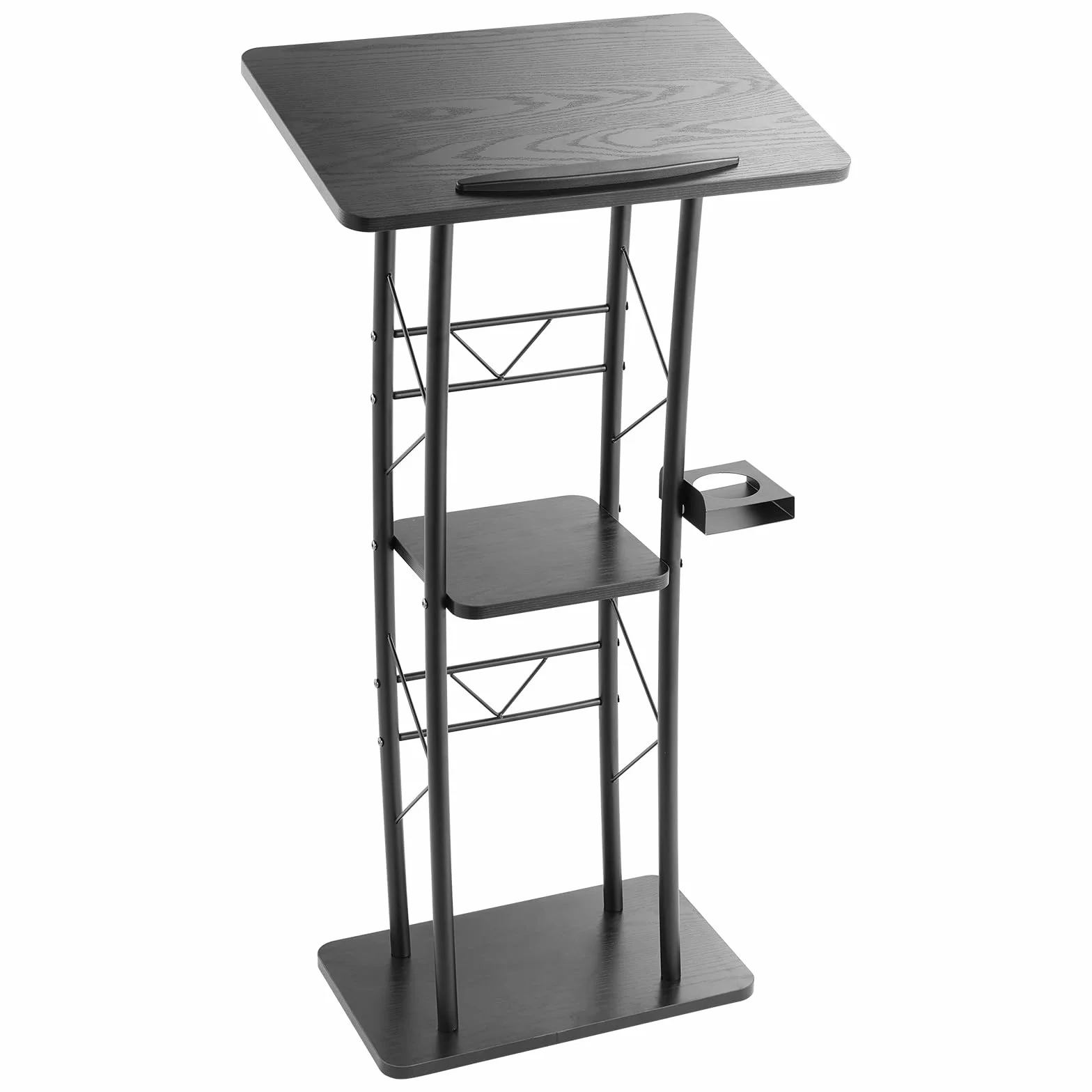 VEVOR Pupitre de Conférence 118 cm, Podium en Métal avec Large Surface de Lecture et Compartiment de Rangement