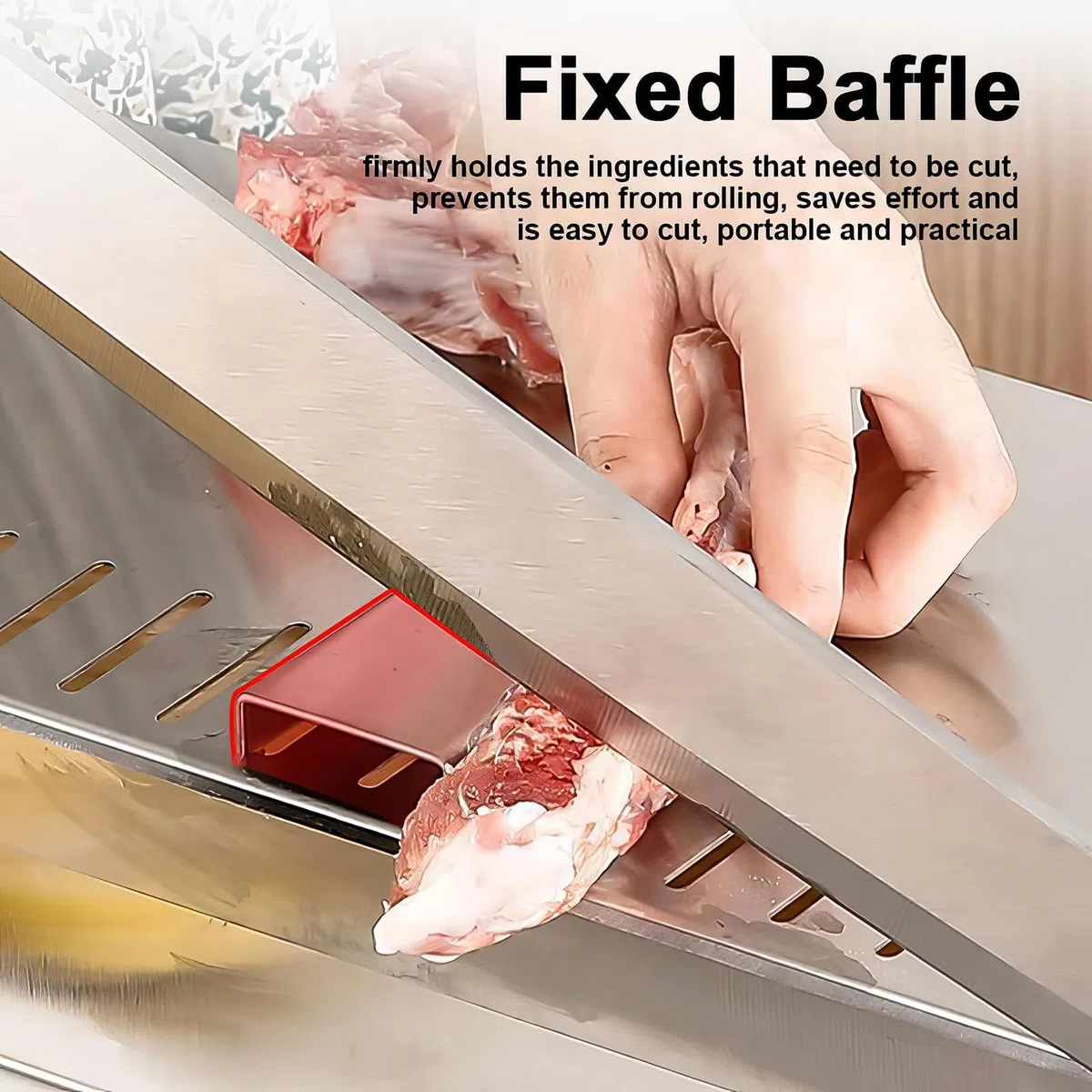 Machine Manuelle de scie à os de Viande, Hachoir à Viande de côtes en Acier Inoxydable avec déflecteur et Tapis antidérapant, Machine de Guillotine de Viande de coupeur de Viande Commerciale 375mm