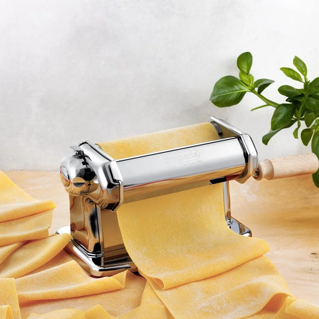 Imperia Laminoir Ligne Classique. Machine à pâtes. 100% Fabriquè en Italie. Machine à pâtes fraîches en acier. Laminoir manuel avec manivelle. Créez votre propre feuille de pâte.