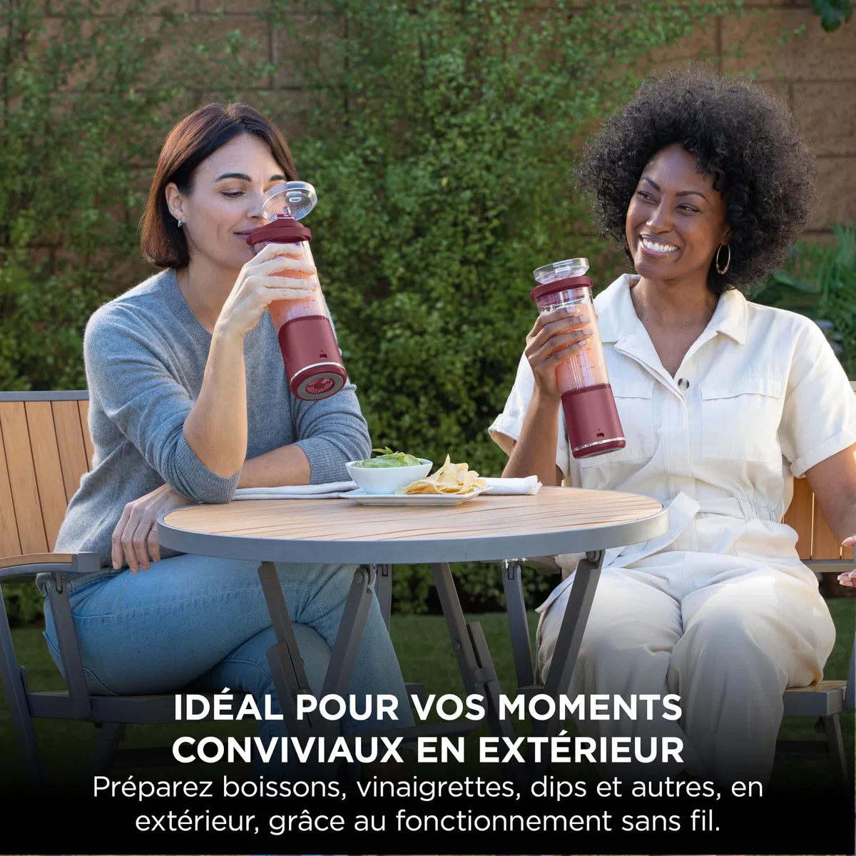 Ninja Blast Blender portable, 530 ml, couvercle résistant aux fuites et bec verseur, mini blender sans fil puissant, rechargeable, smoothies, shakes, mixe fruits et glaçons, Canneberge, BC151EUCR