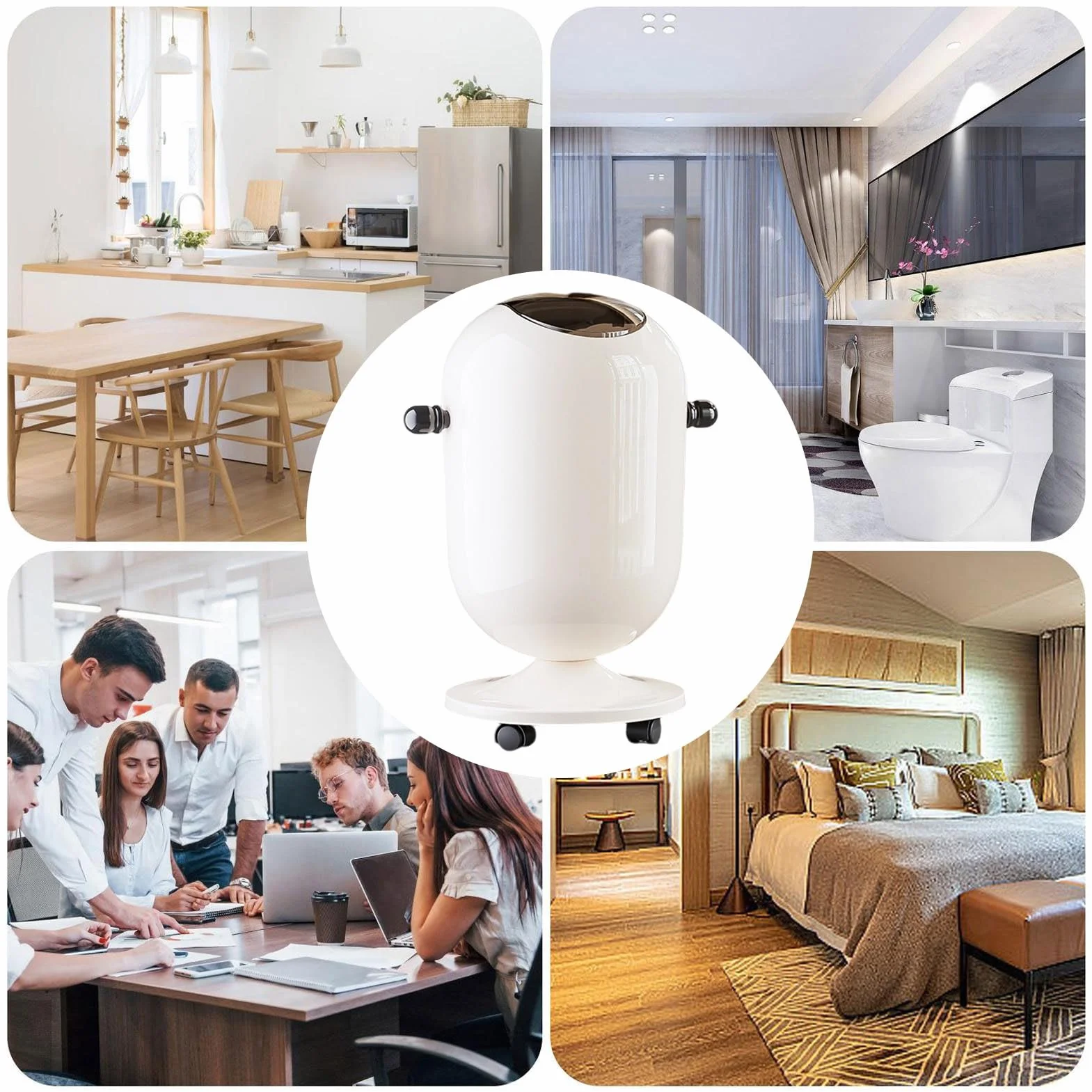Poubelle En Métal 15L Avec Couvercle Pratique Pour Cuisine Salle De Bain