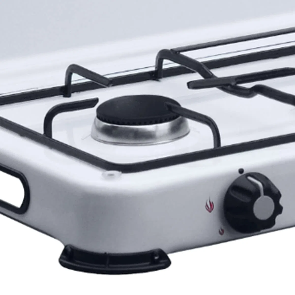 INTEC - Réchaud à Gaz 2 Feux 3200W, Brûleurs en Fonte Amovibles. Plaque de Cuisson Mobile avec Couvercle de Protection. Compatible Gaz Butane/Propane pour Camping et Jardin.