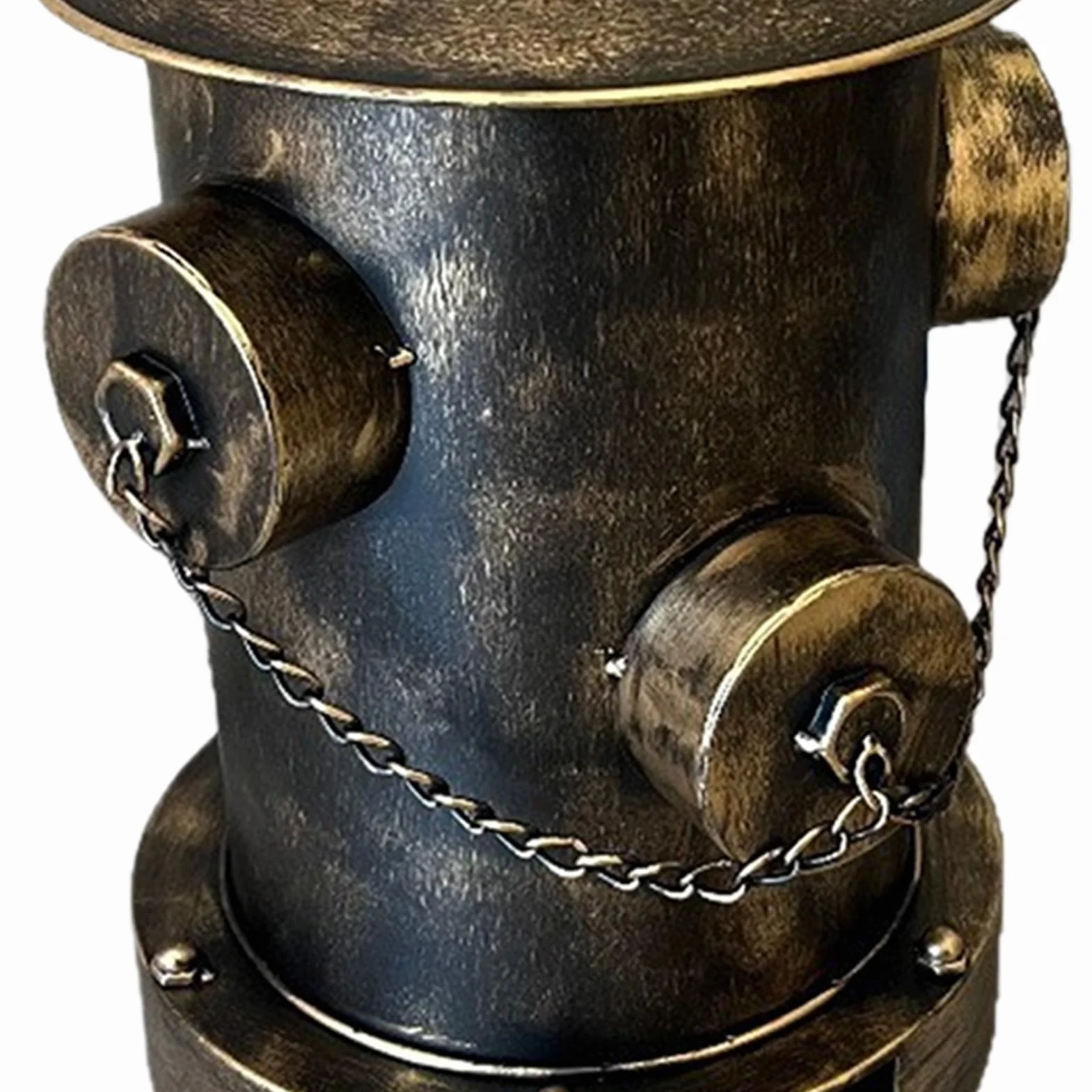 Poubelle Industrielle Rétro Bouche D'incendie Fer 28 x 40 cm Grande Capacité