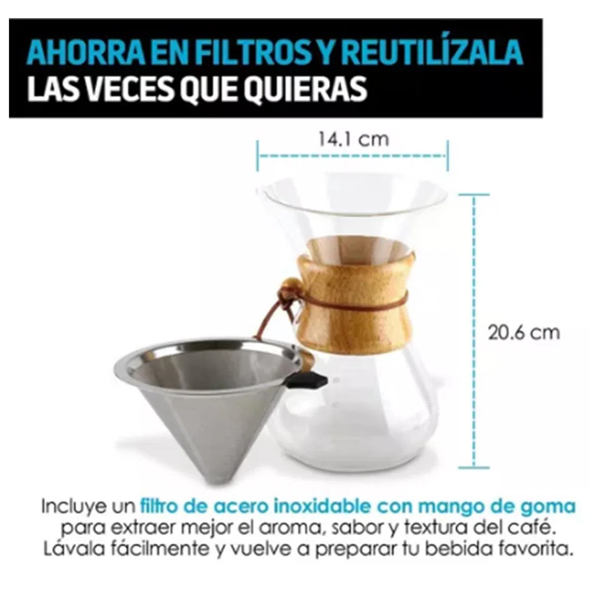 Tyenaza Cafetière à Verser De 800 Ml, Cafetière, Goutteur De Café Manuel En Verre à Haute Teneur En Borosilicate Avec Filtre En Acier Inoxydable, Pour Salles De Réunion, Tables Et Maison