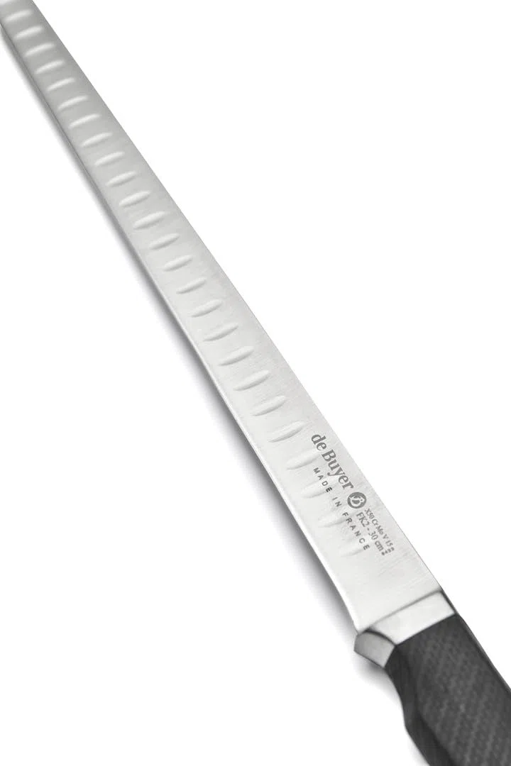 De Buyer - Couteau tranchelard Santoku FK2 en acier inoxydable - Longueur 30 cm -, Noir