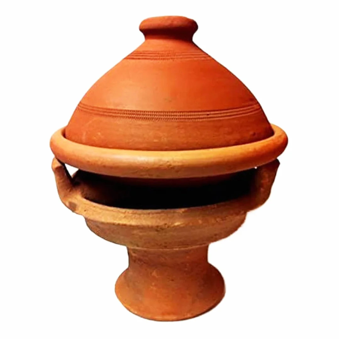 Marrakesch Tajine Touareg 35 cm Ronde Argile Marron ou terre cuite avec réchaud
