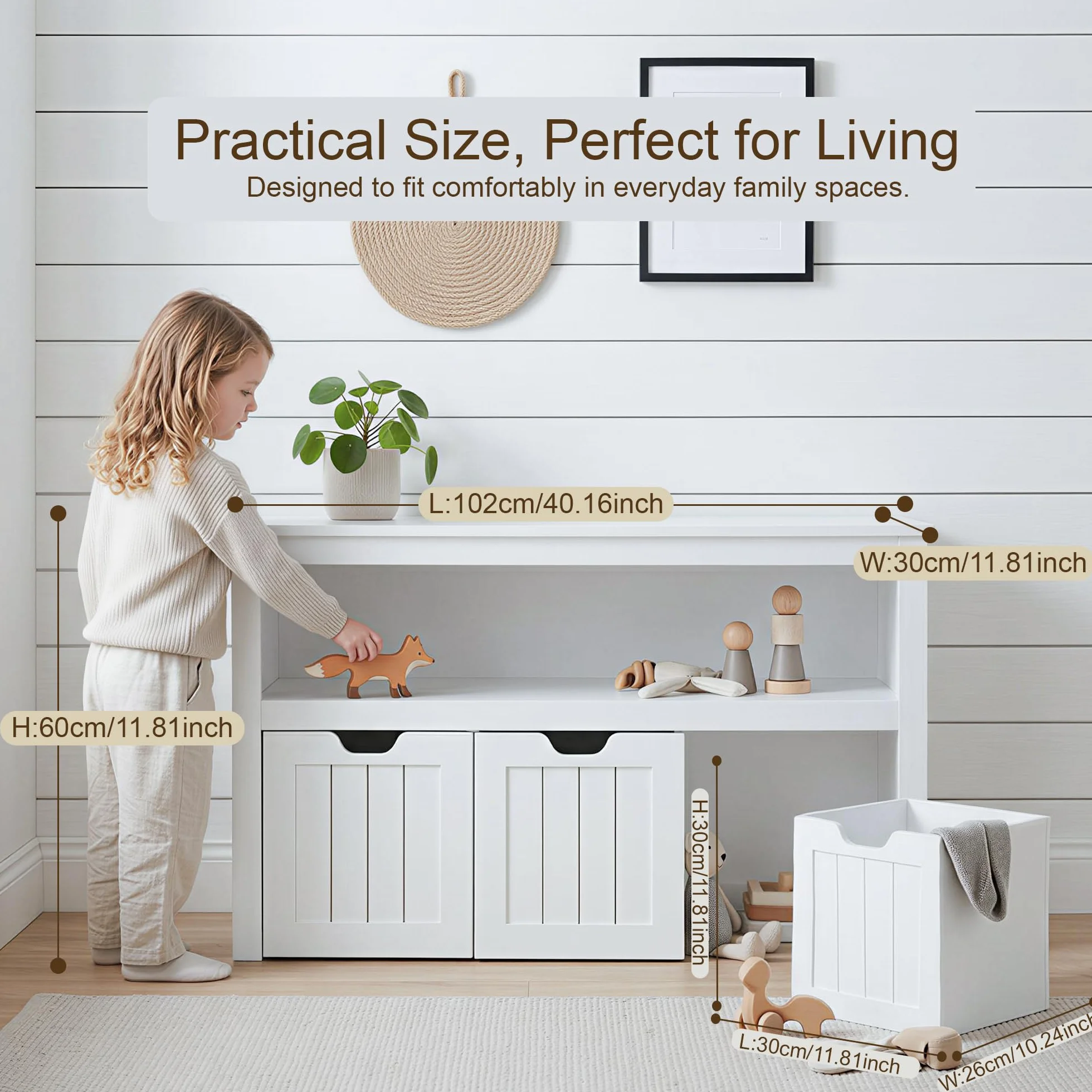 Leeshyah Meuble de rangement pour jouets pour enfants, bibliothèque et organisateur de jouets avec 3 boîtes de rangement à roulettes, unité de rangement pour chambre d'enfant, salle de jeux, chambre à