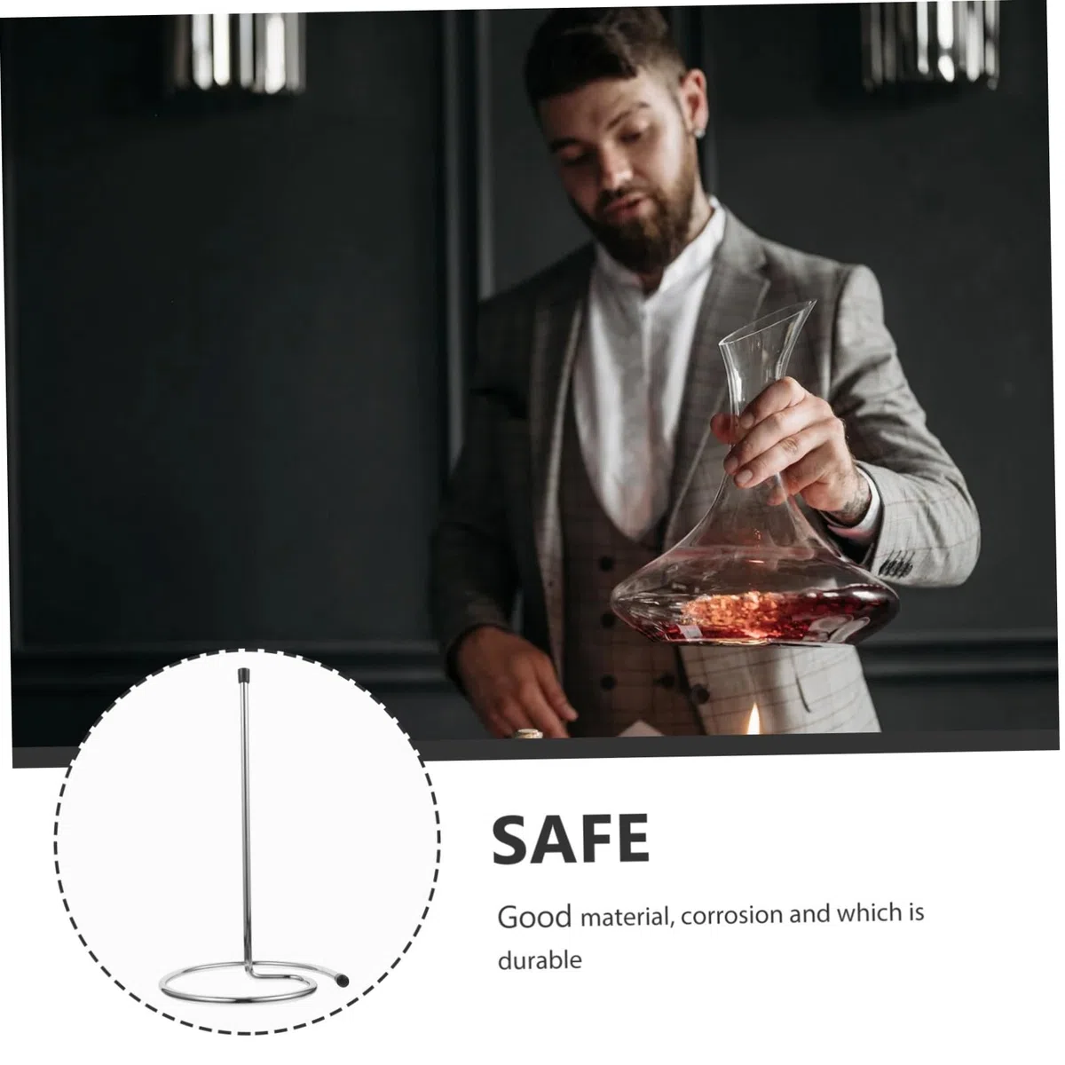Alipis Support Égouttoir pour Carafe Inoxydable Argenté Acier Vin à 2pcs Carafer Séchoir Rapide Maison et Restaurants