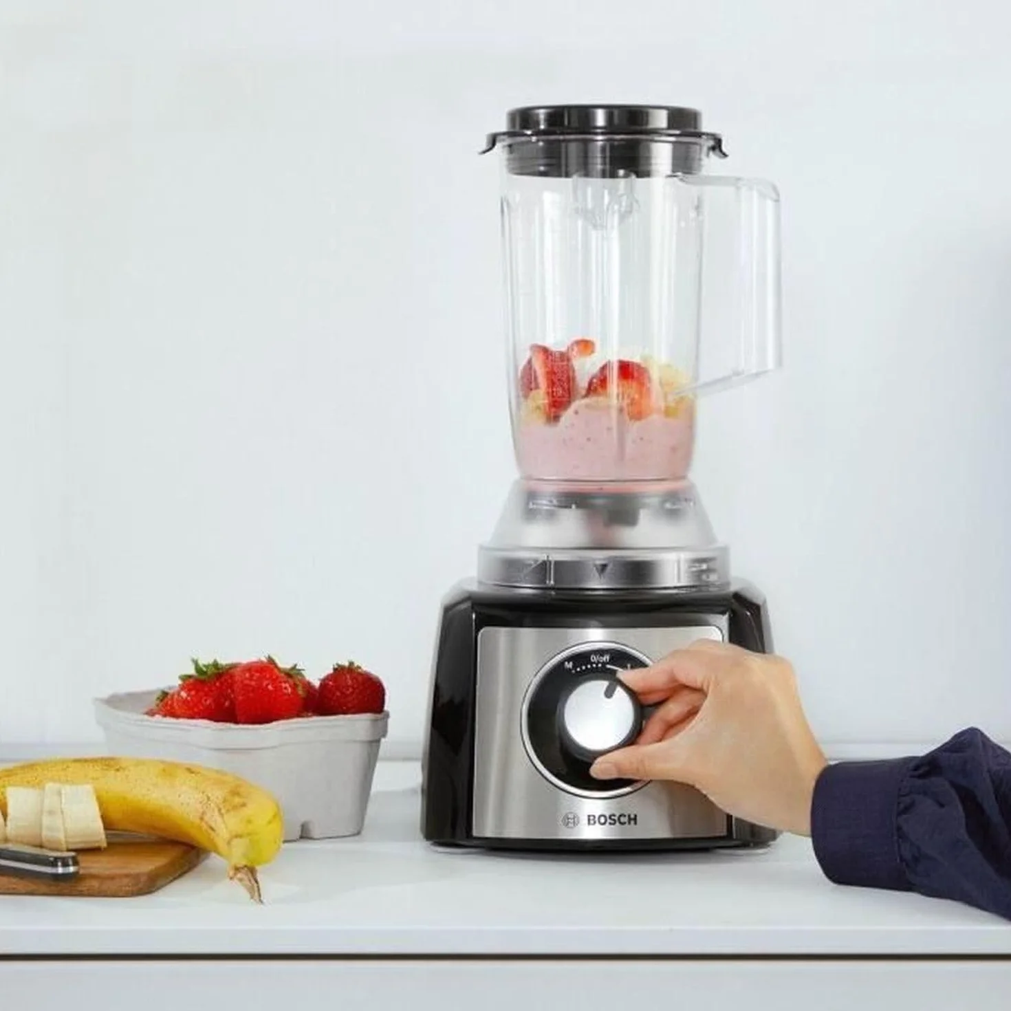 Bosch MultiTalent 3 MCM3501M – Robot de cuisine polyvalent avec plus de 50 fonctions – 800 W – Capacité de 2,3 L – Couleur : Noir/Inox brossé