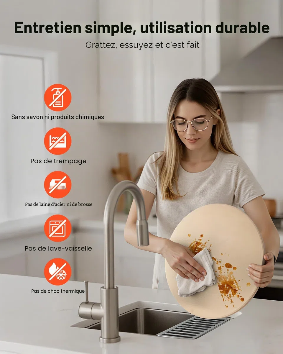 VEVOR Pierre à pizza ronde en cordiérite 38,1 cm, pierre de cuisson extra large avec pelle en aluminium et grattoir PP, résistante à la chaleur, épaisseur 1,7 cm, pour four, cuisson du pain, barbecue