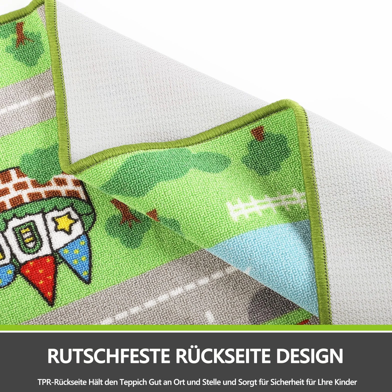 Tapis de salle de classe 200 x 300 cm - Tapis pour enfants - Voitures circulation routière - Jouet tout-petit