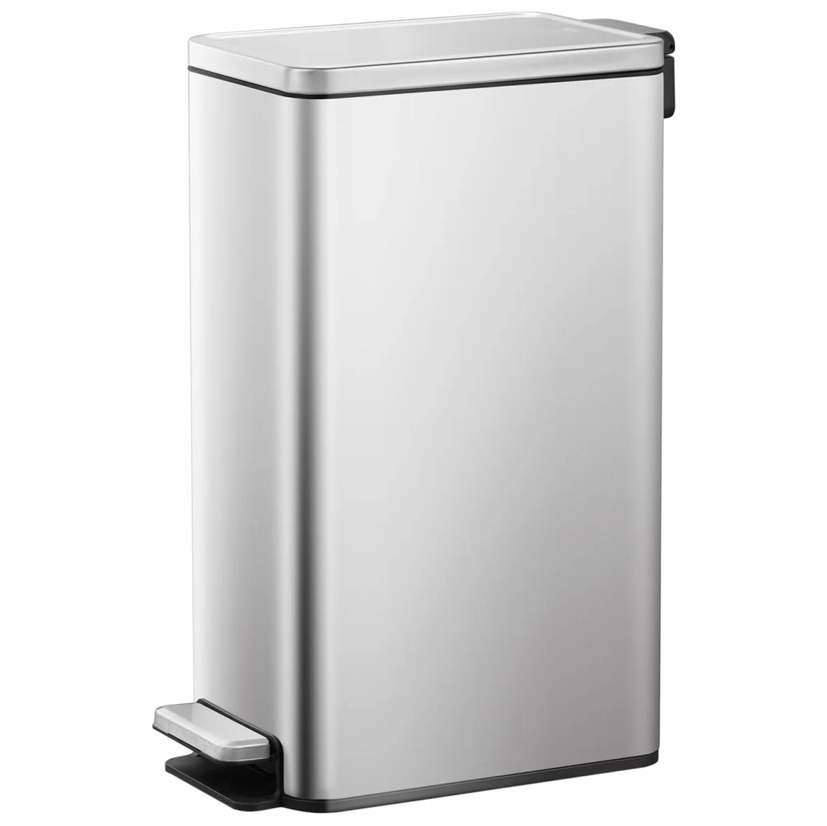 EKO Poubelle Cuisine Stella Slim 30L avec Pédale | Acier Inoxydable Anti-Traces | Design Compact | Fermeture Silencieuse Salle Bain
