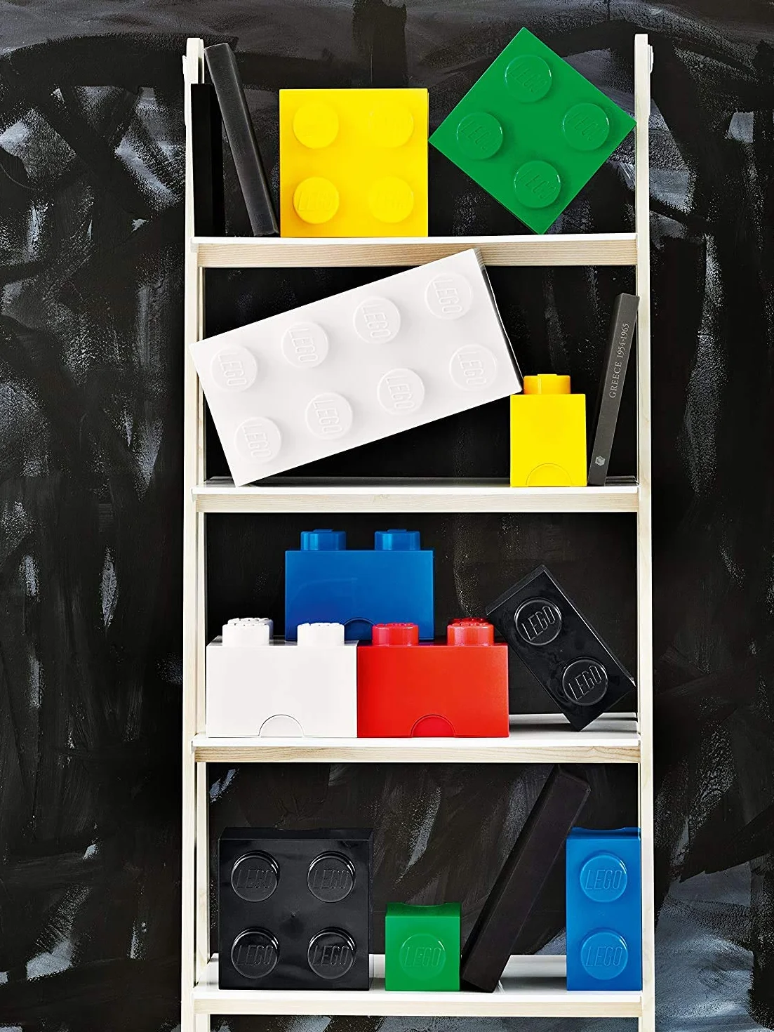 Lego Boîte de Rangement 4 Briques Plastique Noir 45 x 35 x 25 cm